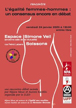 Vendredi 24 janvier 2020 à 19h30 à Soissons : rencontre autour de l’égalité femmes-hommes