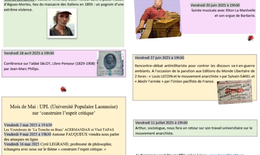 Programme de l’Etoile Noire printemps été 2025