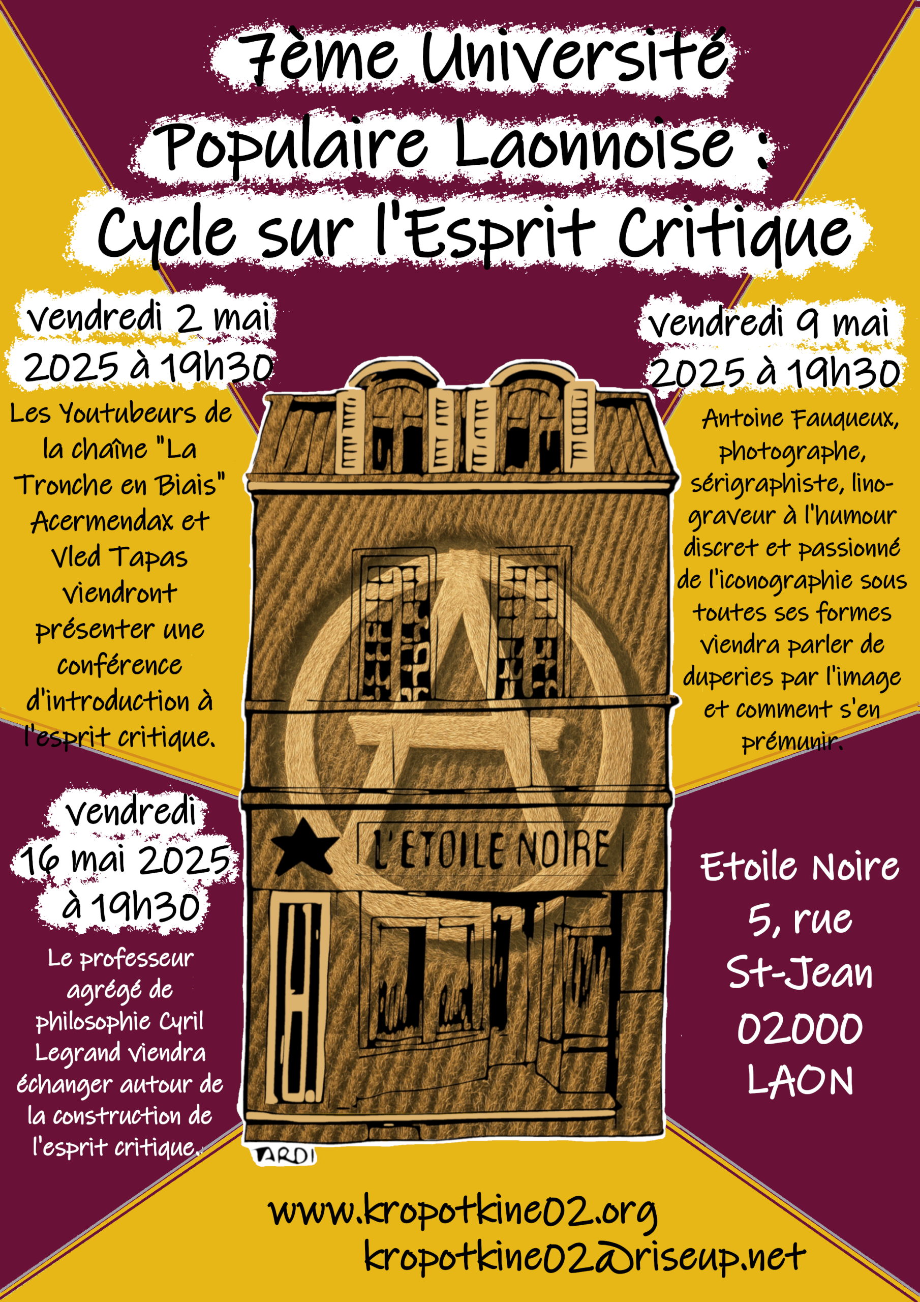 Université Populaire Laonnoise : Cycle sur l’Esprit Critique.